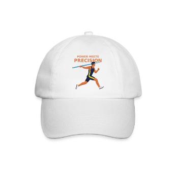 Power trifft Präzision - Speerwerfen - Baseballkappe - Weiß/Weiß - Vorne