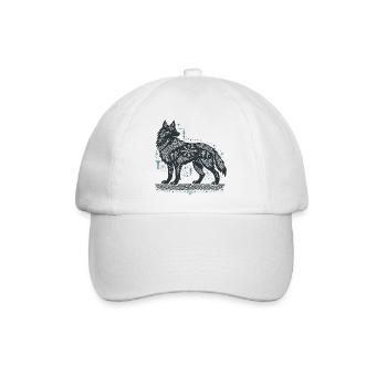 Nordischer Wolf mit Knotenmuster - Baseballkappe - Weiß/Weiß - Vorne