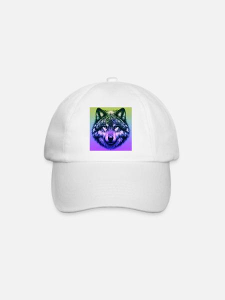Wolf - Baseballkappe - Weiß/Weiß