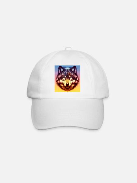 Wolf - Baseballkappe - Weiß/Weiß