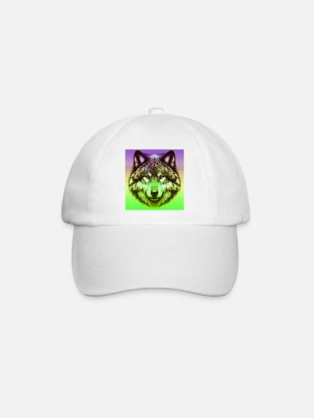 Wolf - Baseballkappe - Weiß/Weiß