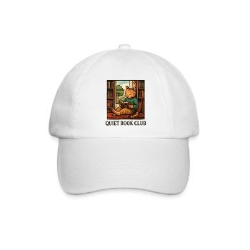 Stille Buchclub-Katze - Baseballkappe - Weiß/Weiß - Vorne