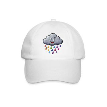 Bunte Regenwolke Lustige Wolke Wetter Motiv  - Baseballkappe - Weiß/Weiß - Vorne