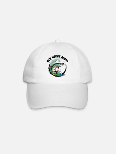Der Hecht ruft - Baseballkappe - Weiß/Weiß