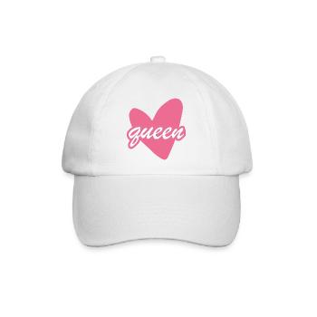 Queen Heart Script Herz Girl - Baseballkappe - Weiß/Weiß - Vorne