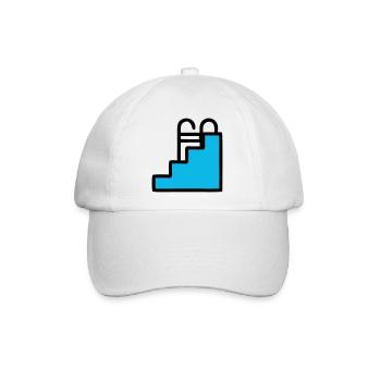  Pool Leiter Schwimmbad Icon - Baseballkappe - Weiß/Weiß - Vorne