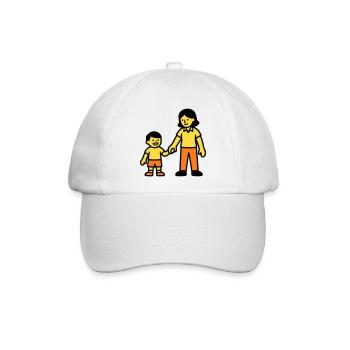 Erzieherin Kind Hand Logo - Baseballkappe - Weiß/Weiß - Vorne