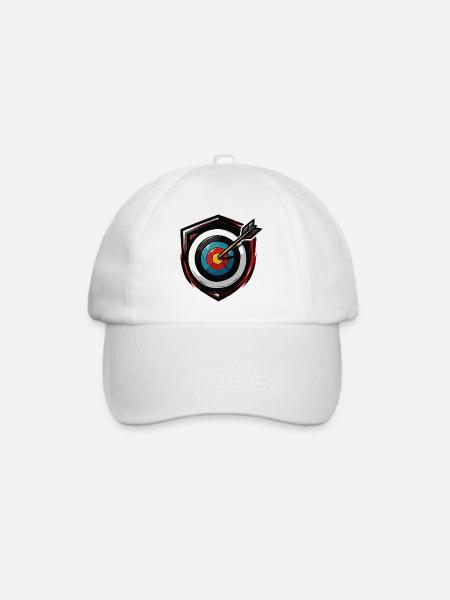 Pfeil trifft Zentrum Bullseye - Baseballkappe - Weiß/Weiß