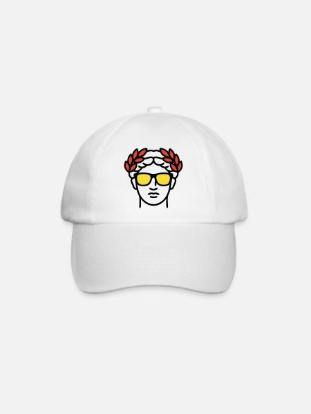 Römische Statue Sonnenbrille Antike Kunst - Baseballkappe - Weiß/Weiß