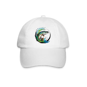 Hecht angeln - Baseballkappe - Weiß/Weiß - Vorne