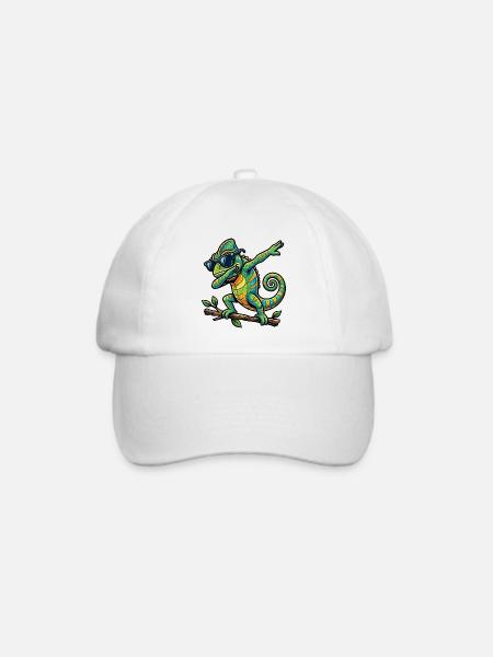 Dabbing Chamäleon - Baseballkappe - Weiß/Weiß