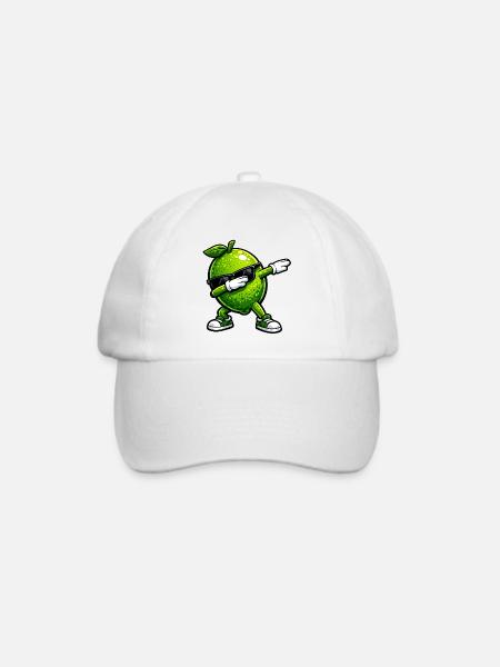 Dabbing Limette - Baseballkappe - Weiß/Weiß
