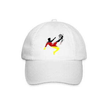 Fallrückzieher Deutschland Fussball - Baseballkappe - Weiß/Weiß - Vorne