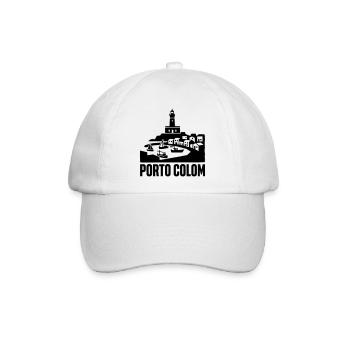 Porto Colom Silhouette Wahrzeichen - Baseballkappe - Weiß/Weiß - Vorne