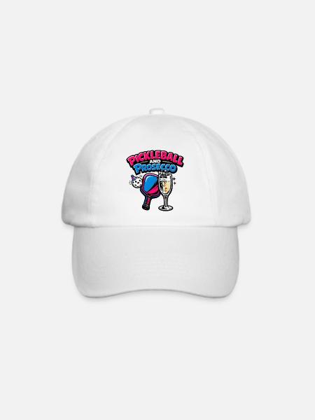 Pickleball Prosecco Logo - Baseballkappe - Weiß/Weiß