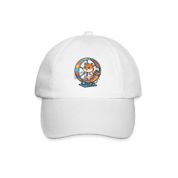 Corporate Hamster – Büro-Wahnsinn - Baseballkappe - Weiß/Weiß - Vorne
