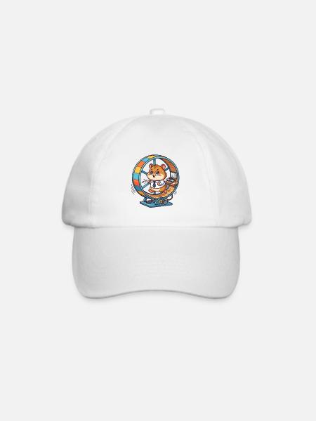 Corporate Hamster – Büro-Wahnsinn - Baseballkappe - Weiß/Weiß