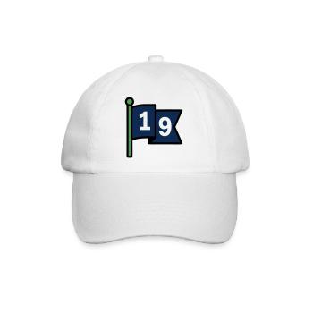 Loch 19 Golffahne Golfclub Herrenausflug Bier - Baseballkappe - Weiß/Weiß - Vorne