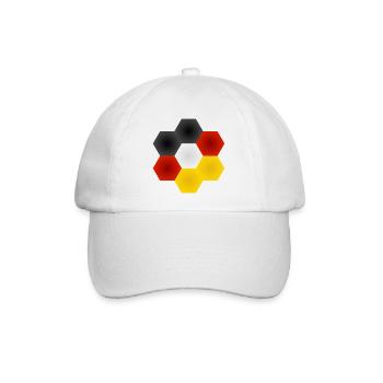 Honigwaben Farbenspiel Deutschlandfahne. - Baseballkappe - Weiß/Weiß - Vorne