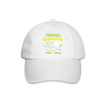 Tschüss Grundschule, Hallo 5. Klasse Papierflieger - Baseballkappe - Weiß/Weiß - Vorne