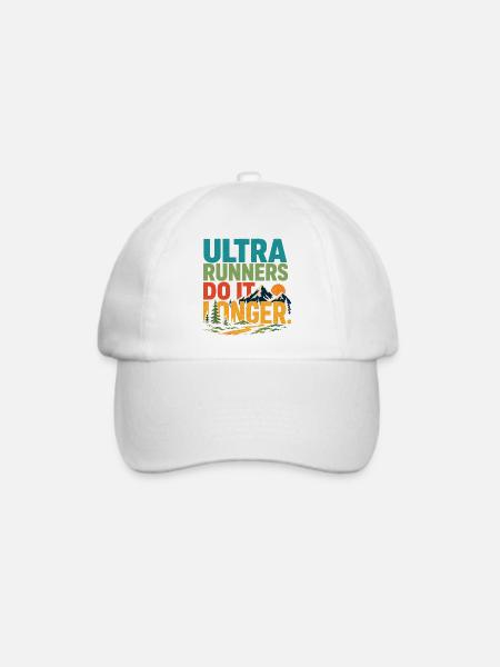 Ultraläufer machen es länger - Baseballkappe - Weiß/Weiß