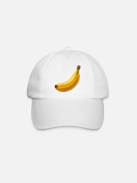 Gelbe Banane Vektorillustration - Baseballkappe - Weiß/Weiß