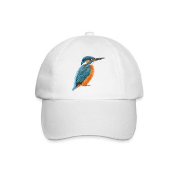 Königsfischer Blau-Orange Vektor - Baseballkappe - Weiß/Weiß - Vorne