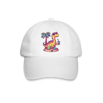 Dinosaurier brontosaurus Sommer - Baseballkappe - Weiß/Weiß - Vorne
