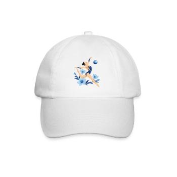Blauer Akrobat mit Blumen - Baseballkappe - Weiß/Weiß - Vorne
