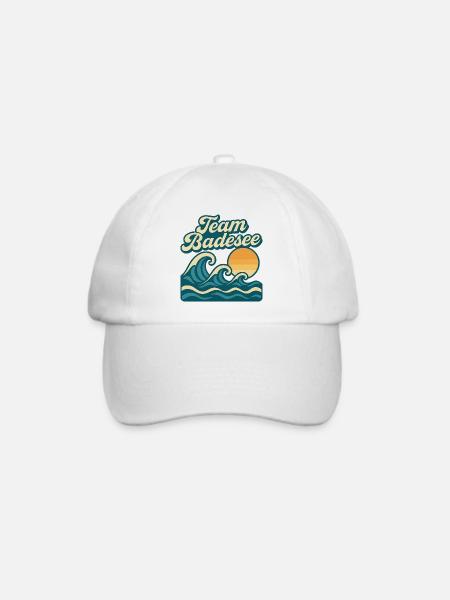Team Badesee Surf & Sunset - Baseballkappe - Weiß/Weiß