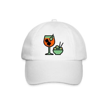 Martini Cocktail Grafik - Baseballkappe - Weiß/Weiß - Vorne
