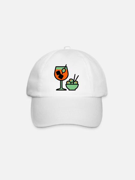 Martini Cocktail Grafik - Baseballkappe - Weiß/Weiß