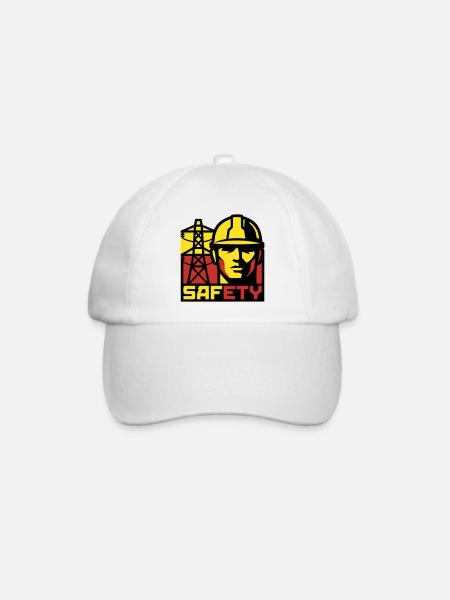 Elektriker Strommast Logo - Baseballkappe - Weiß/Weiß