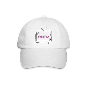 Retro-Neon-Glitch - Baseballkappe - Weiß/Weiß - Vorne