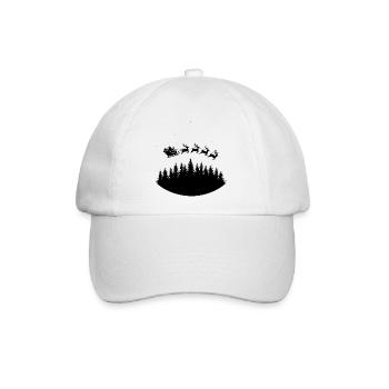 Weihnachtsmann Schlitten Rentiere - Baseballkappe - Weiß/Weiß - Vorne