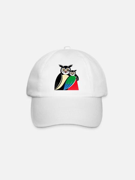Eulen Motiv - Baseballkappe - Weiß/Weiß