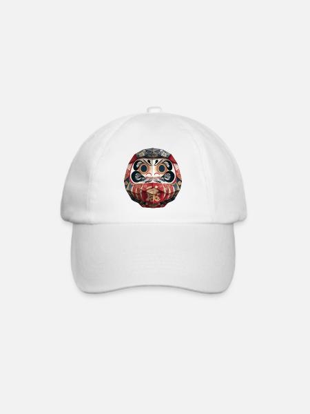 Geometrische Daruma Muster Origami Daruma - Baseballkappe - Weiß/Weiß