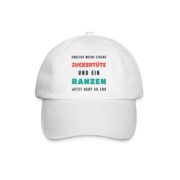 Endlich meine eigene Zuckertüte - Einschulung - Baseballkappe - Weiß/Weiß - Vorne