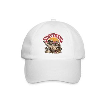 Stay Toxic Raccoon Sunset - Baseballkappe - Weiß/Weiß - Vorne