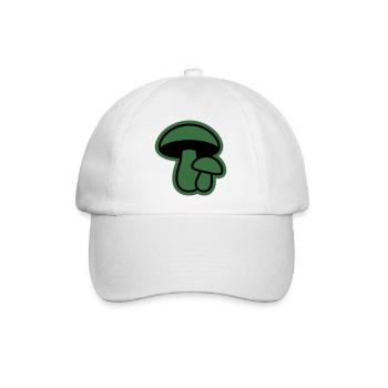 Gruene Pilz Silhouette Icon - Baseballkappe - Weiß/Weiß - Vorne