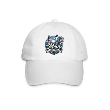 Moin Küstencharme Seemannsspruch - Baseballkappe - Weiß/Weiß - Vorne