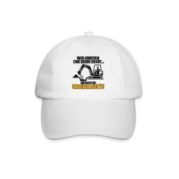 Wer anderen eine Grube gräbt - Baseballkappe - Weiß/Weiß - Vorne