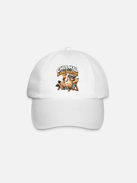 Chill_mal_das_Leben_kann_warten - Baseballkappe - Weiß/Weiß