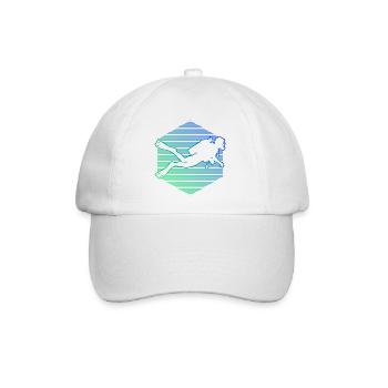 Geschenkidee für eine Freediverin mit Scuba Diving - Baseballkappe - Weiß/Weiß - Vorne