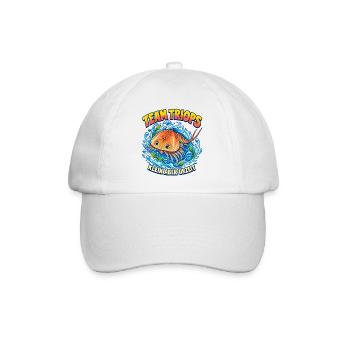 Team Triops – Klein aber Urzeit - Baseballkappe - Weiß/Weiß - Vorne