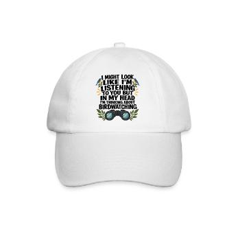 Vogelbeobachter, Vogelliebhaber, Naturliebhaber, Kunst - Baseballkappe - Weiß/Weiß - Vorne