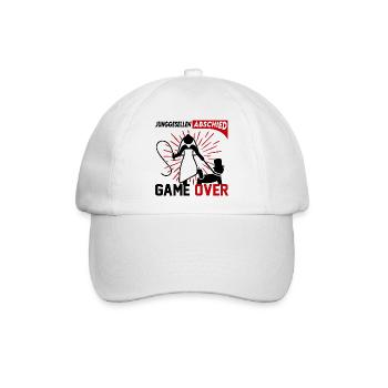 Junggesellenabschied Game Over Mann Frau Party - Baseballkappe - Weiß/Weiß - Vorne