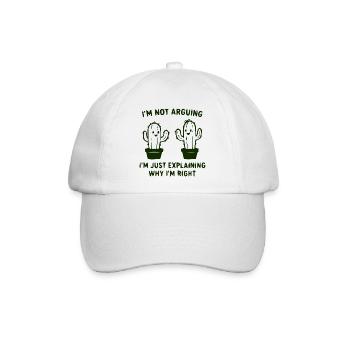 Ich erkläre es: Kaktuswitz - Baseballkappe - Weiß/Weiß - Vorne