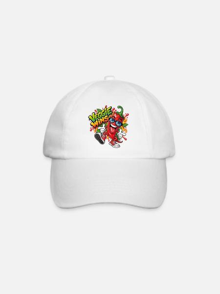 Lustige Peperoni - Baseballkappe - Weiß/Weiß