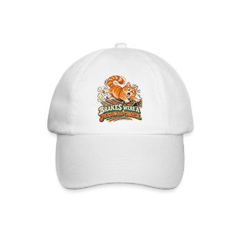 Die Bremsen waren eine persönliche Entscheidung – lustige Rutschkatze - Baseballkappe - Weiß/Weiß - Vorne